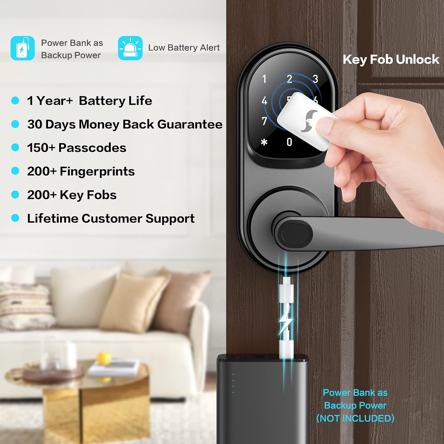 Sifely Smart Lock, Keyless Entry Door Lock, Smart Door Lock, Door Lock with Keypad
